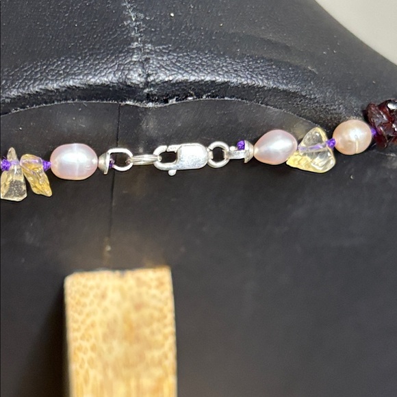 Freshwater Pearl Glass Colorful Chip Bead Beaded Dainty Necklace - Picture 4 of 7